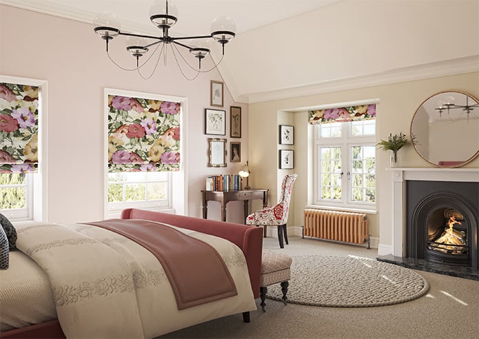 Amelia Faux Silk, Berry Blush - Motorised Roman Blind - Image 6